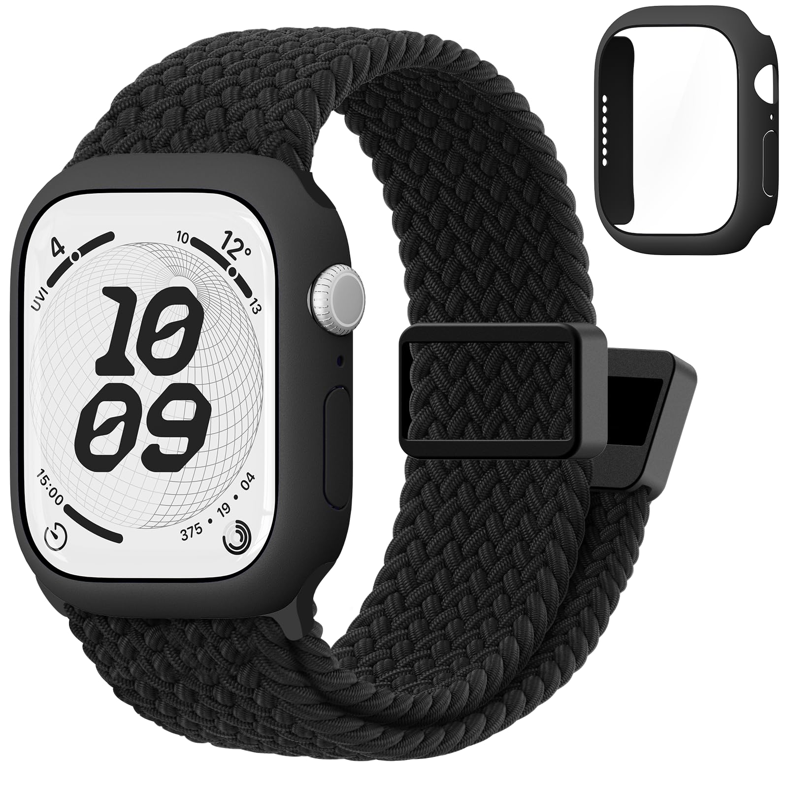 Photo 1 of Polyjoy Braided Apple Watch Band with Case - Black