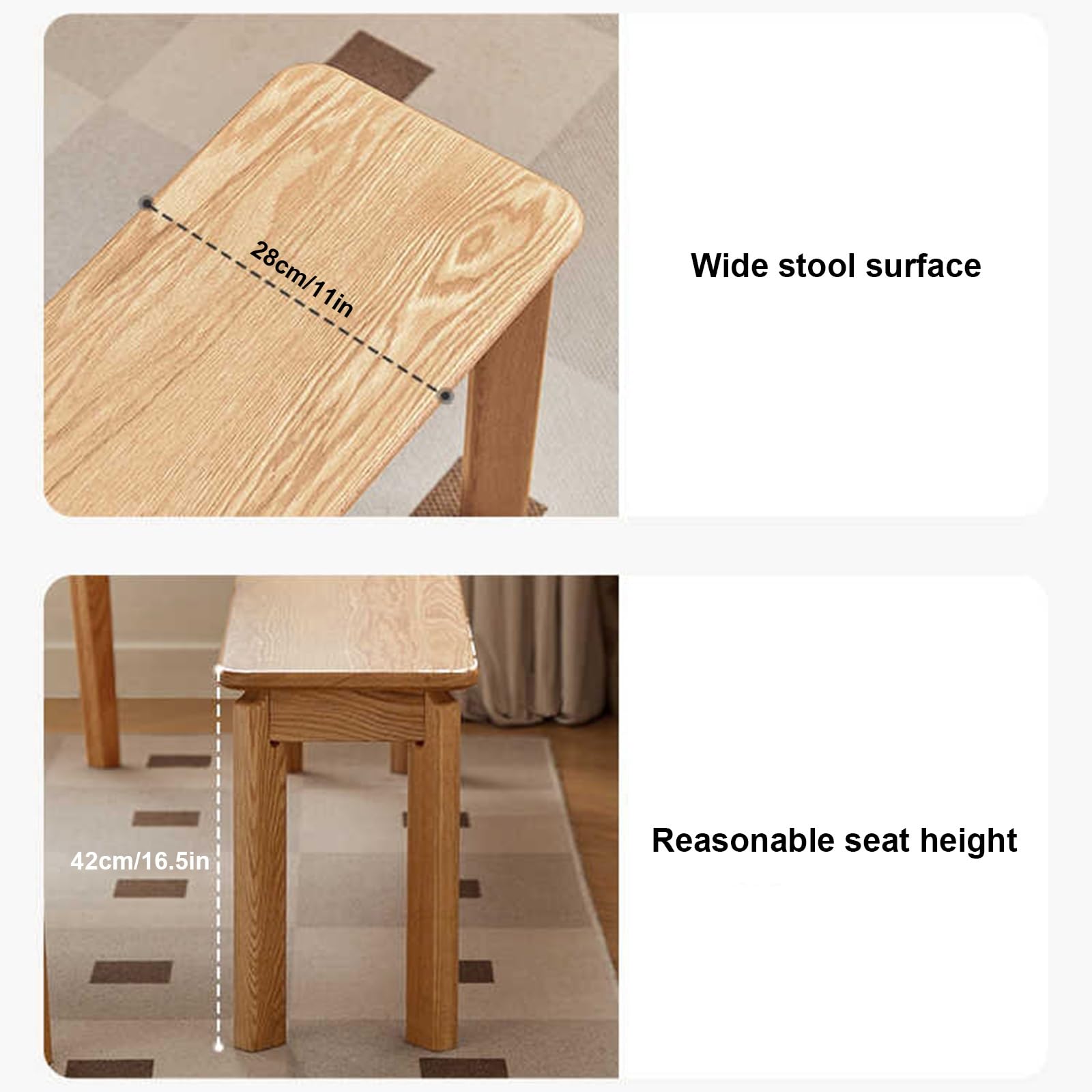 Banc d'entrée de cuisine en bois naturel asiatique, banc en bois de style campagnard, banc de table de cuisine intérieure, pour entrée, chambre, banc de salle à manger (noyer, 130 * 42 cm / 51,2 * 1