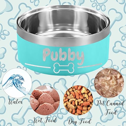 Miniatura 6 de Tazón personalizado para perros con nombre personalizado grabado con láser, platos de acero inoxidable para mascotas para perros grandes y pequeños