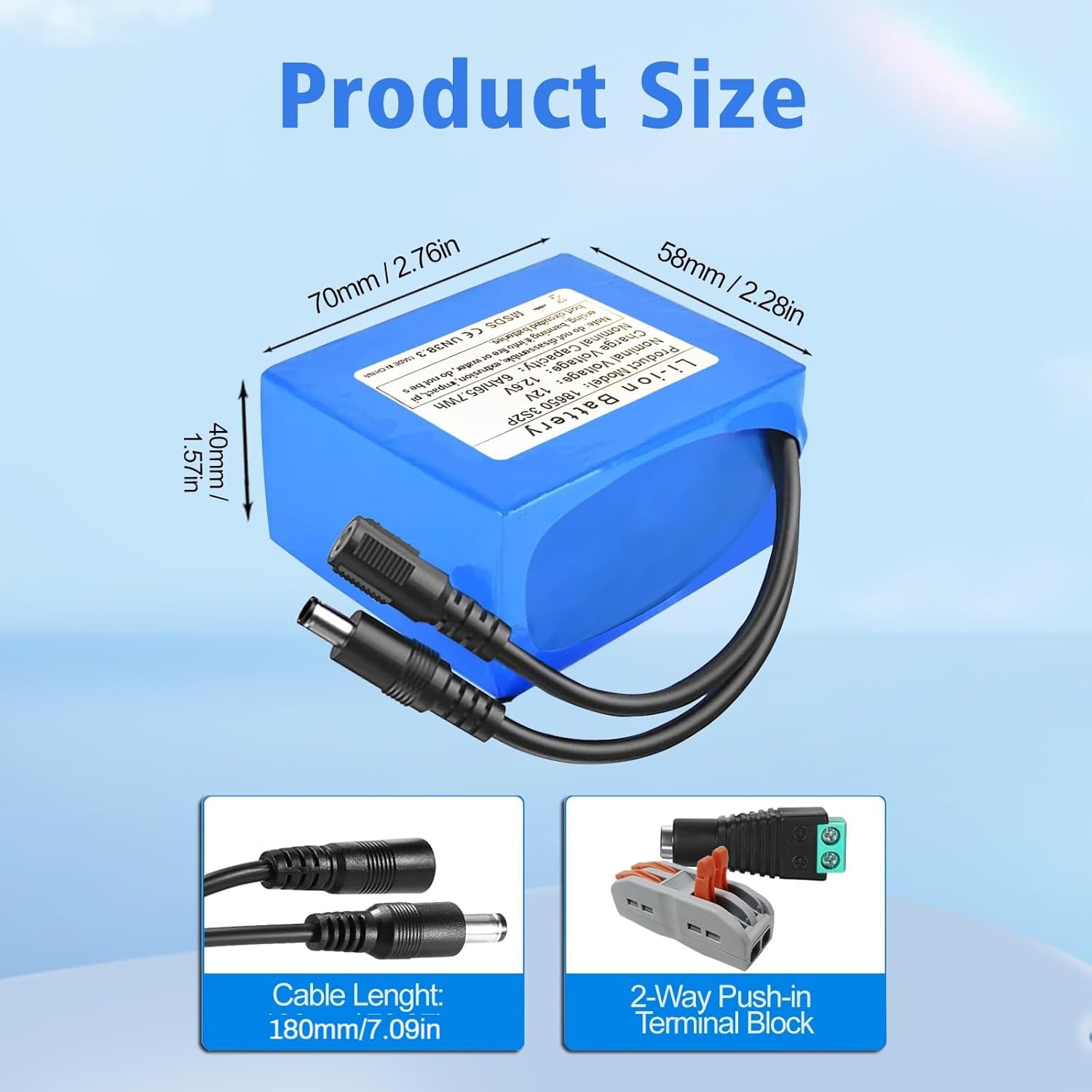 12V 6000mAh Rechargeable Lithium-Ion Battery Pack with Charger - Long-Lasting Power for RC Cars Drones LED Lights CCTV Cameras Robotics DIY Electronics