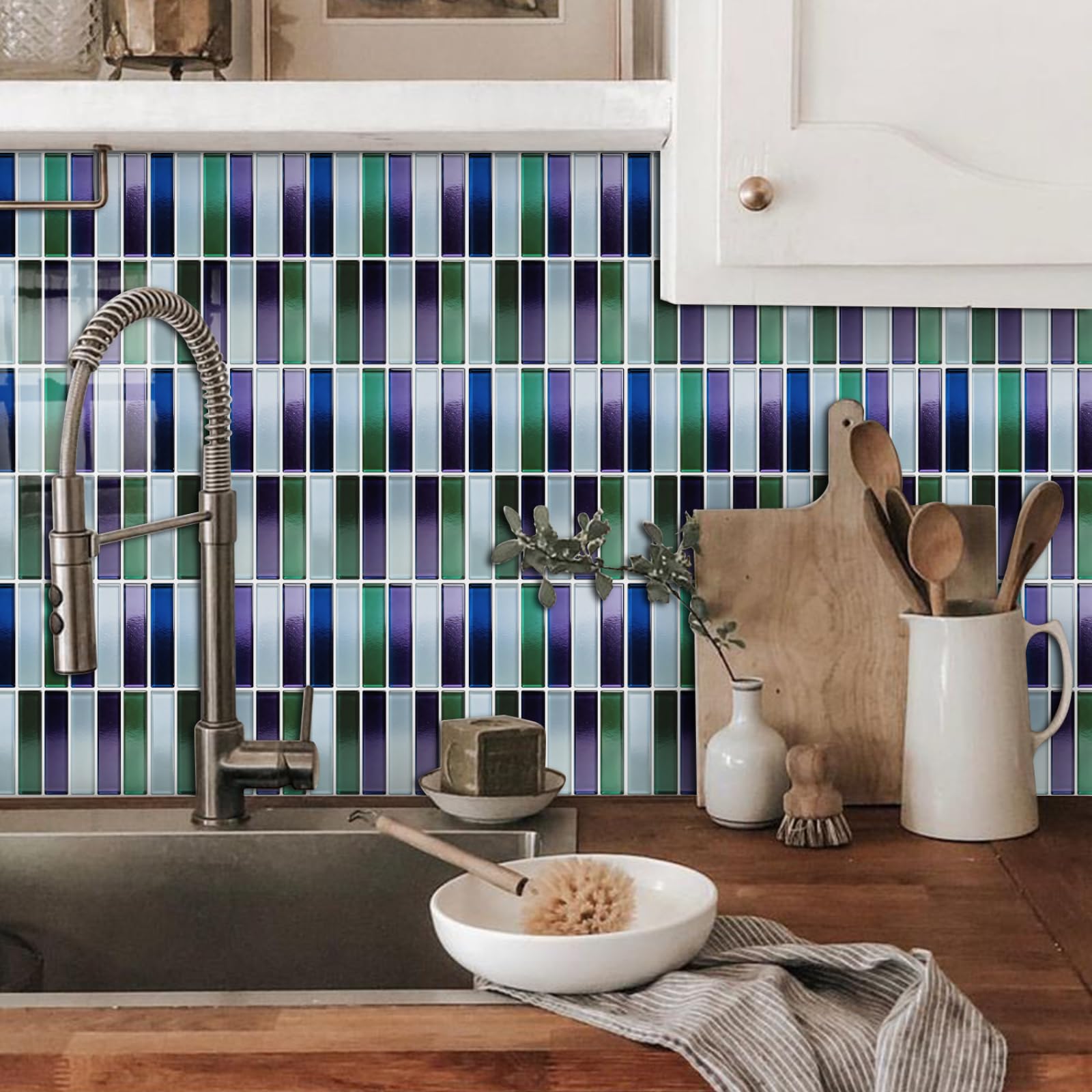 Fliesensticker Mosaikfliesen Klebefliesen Küche Fliesenaufkleber Boden