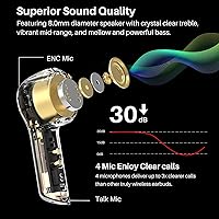 Vista 6 de TOZO Auriculares inalámbricos T9 True Wireless Cancelación de ruido ambiental, 4 micrófonos, cancelación de ruido, auriculares con cancelación