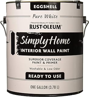 Rust-Oleum Simply Home Interior Wall Paint 332141 - Eggshell Pure White,...