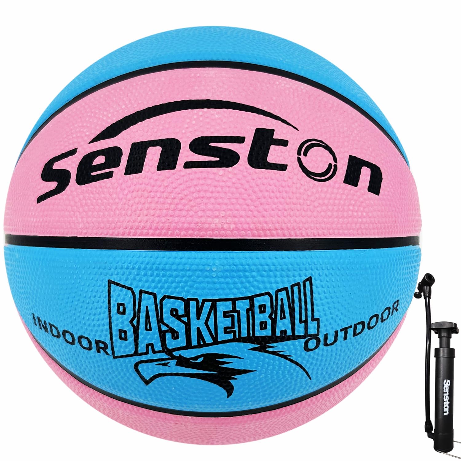 Senston Size 5/6/7 Outdoor Basketball Premium Grip with Pump for Men Women