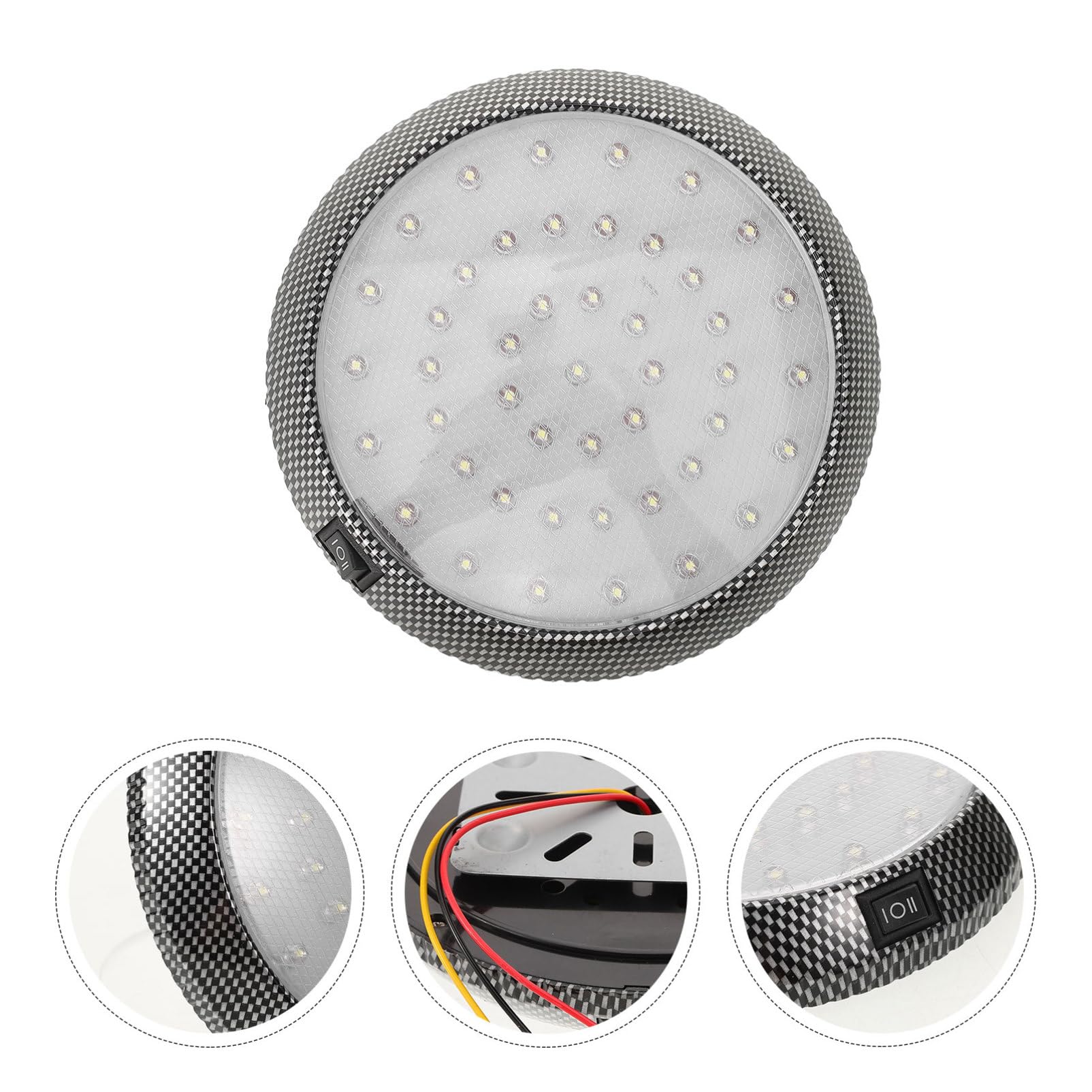 HOLIDYOYO LED Dome Light for Car Interior LED Panel Lamp with Convenient Switch for Easy Efficient Ceiling Light for Trucks and Vehicles Simple Installation