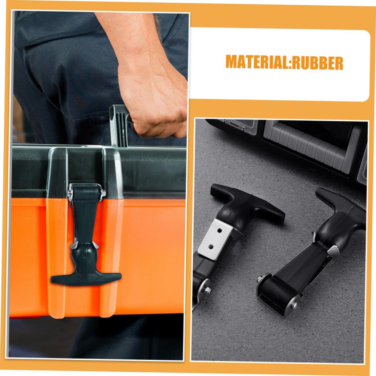 HOMSFOU 4Pcs Flexible Handle Hasp Latches Durable Stainless Steel Toggle Clamps for Toolboxes Boats and Coolers Secure Grip with Rubber Components for Enhanced Safety