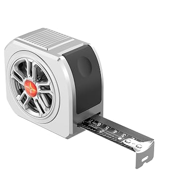 Crosstar Self-Locking Tape Measure 25FT - Stainless Steel with Fractional Scale | Waterproof, Hollow Design & Belt Clip | for Woodworking, Construction, Home DIY