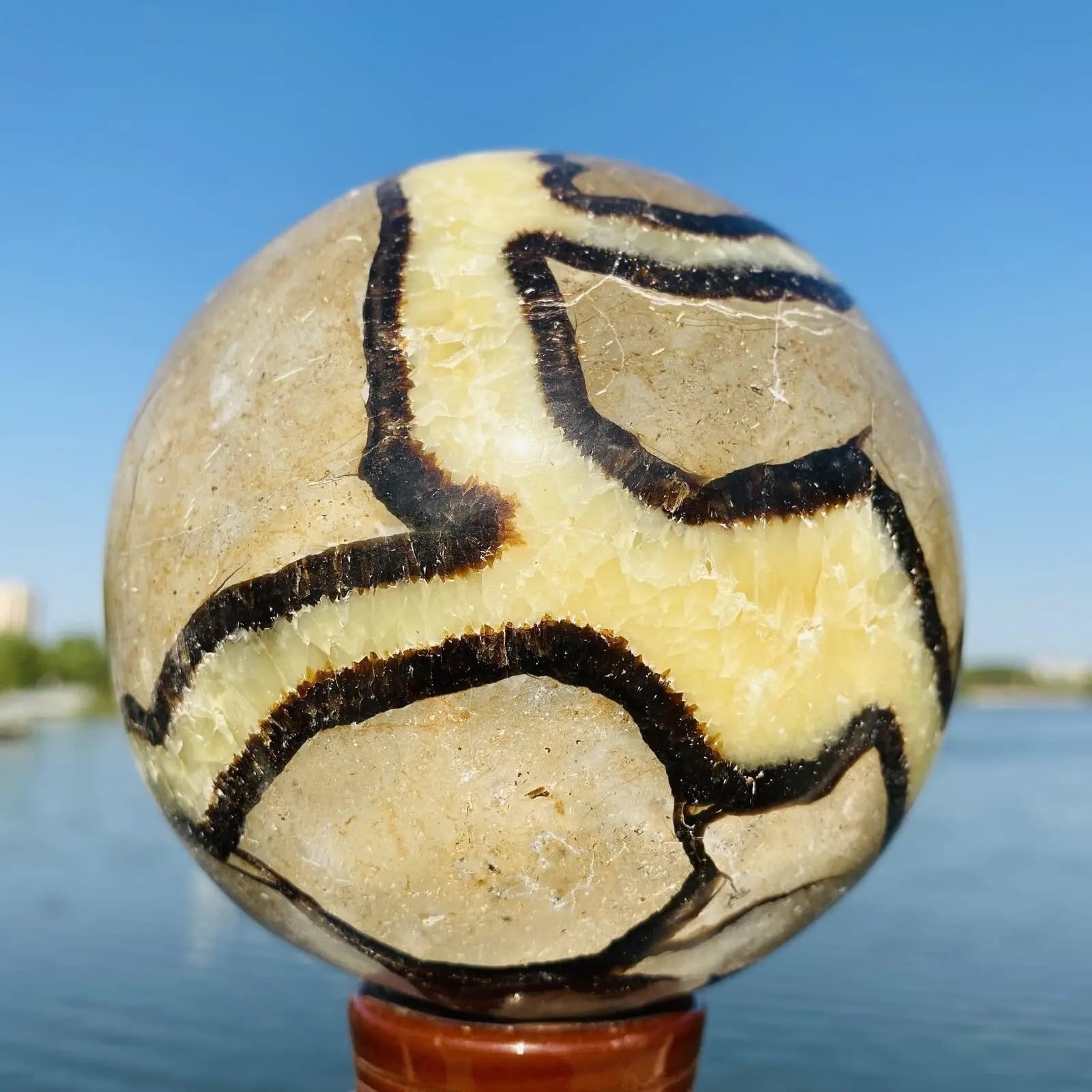 AARTERZZA Septarian Dragon Crystal Gem Sphere Ball Ornaments