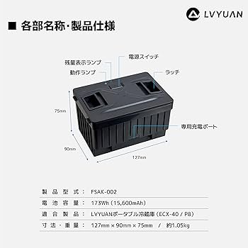 Amazon.co.jp: LVYUAN ポータブル冷蔵庫 専用ポータブル