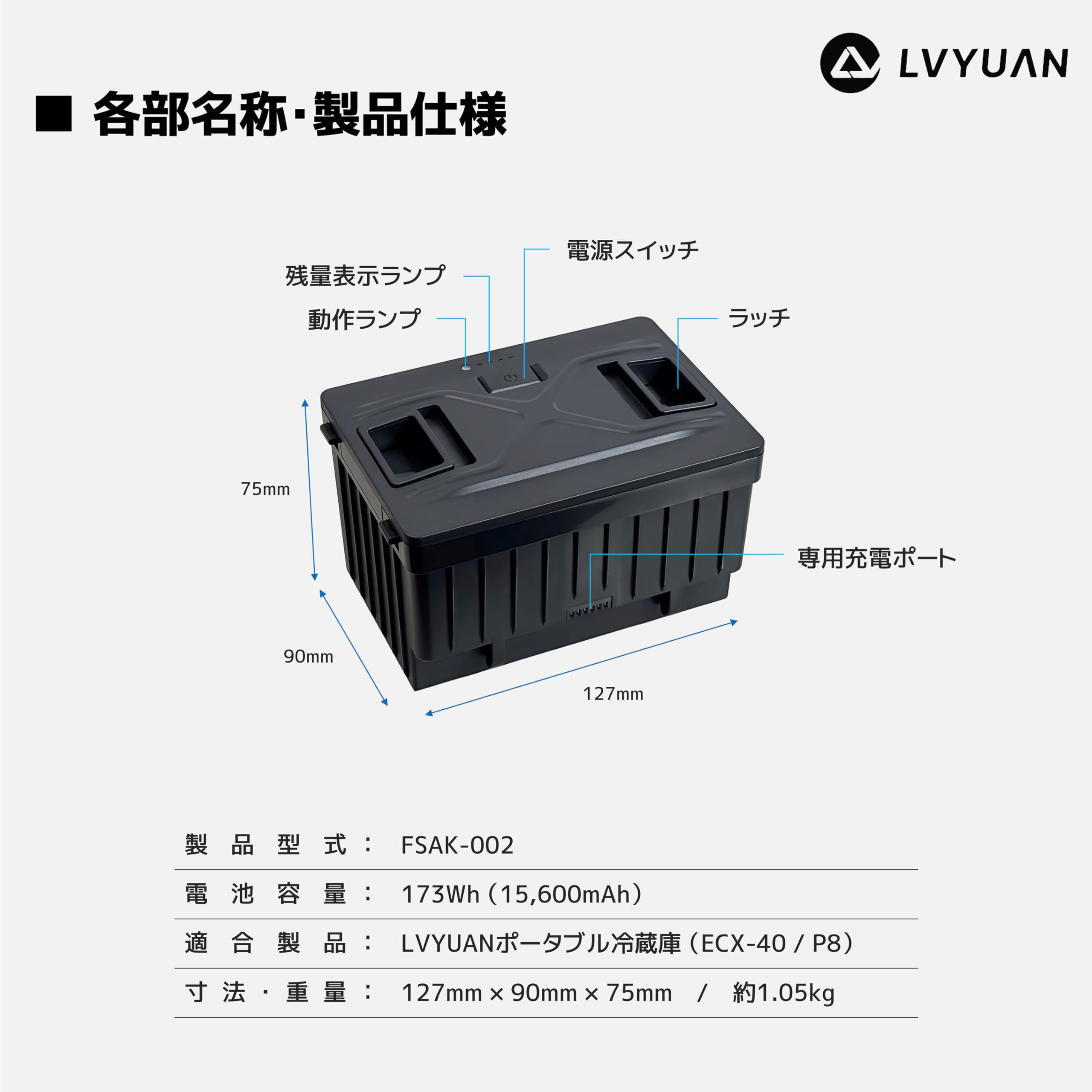 Amazon.co.jp: LVYUAN ポータブル冷蔵庫 専用ポータブル