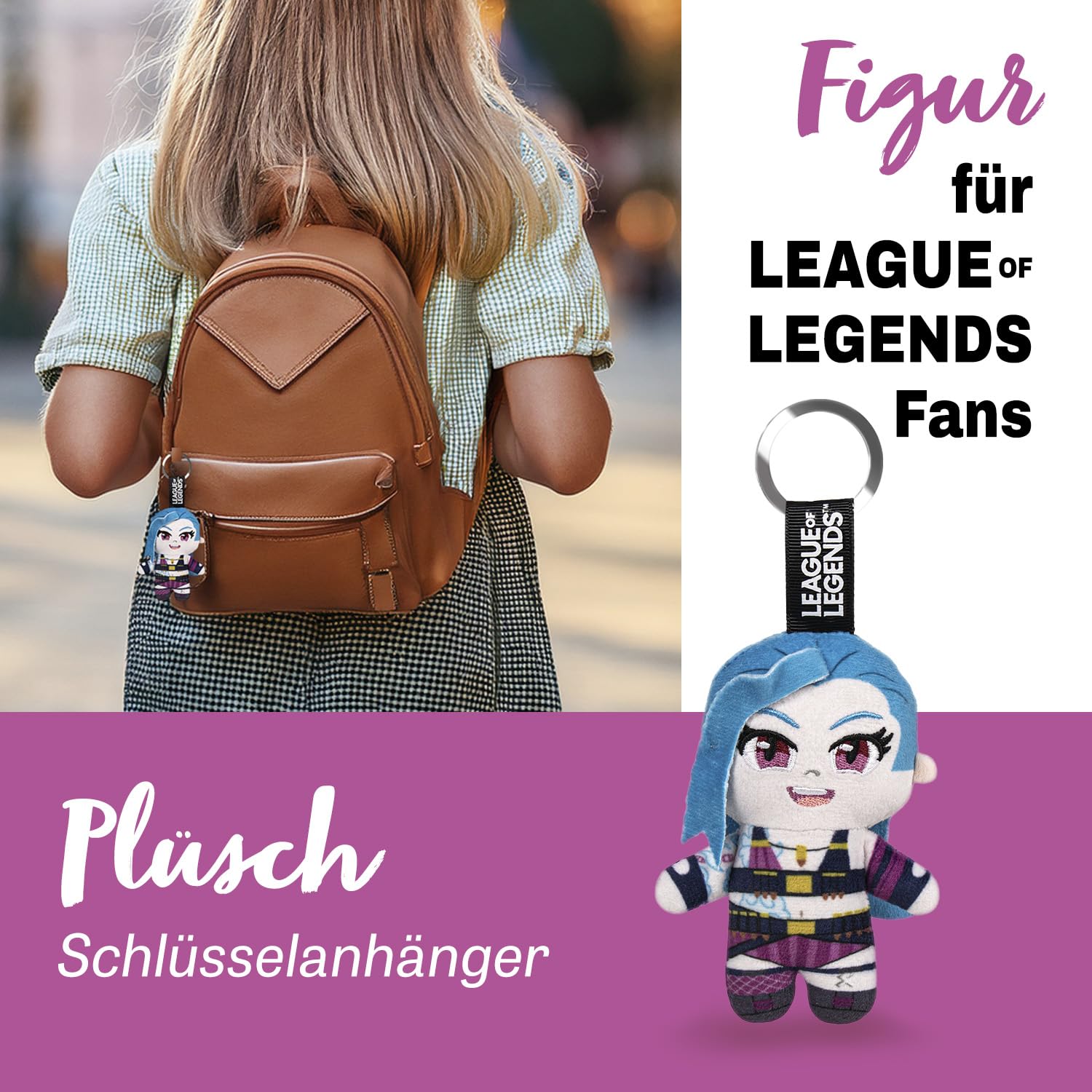 Play by Play League of Legends - Jinx Plush Figure/Keyring Plush