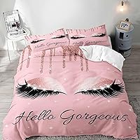 Vista 9 de LUVIVIHOME Funda de edredón de 3 piezas, funda de edredón King, ropa de cama rosa, ropa de cama para niñas, color oro rosa con purpurina brillante