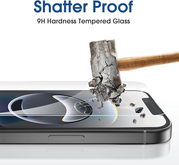 amFilm Auto-Alignment OneTouch for iPhone 16e [6.1''] Screen Protector + Camera Lens Protector, Tempered Glass, 30 Seconds Installation, Bubble Free, Case Friendly, Anti-Scratch [2+2 Pack] - 4
