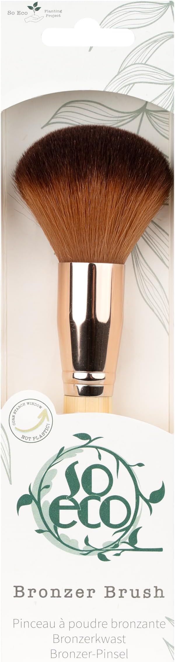 Bronzer Brush - Large Fluffy Vegan Makeup Brush, Seamlessly Applies Bronzer, Soft Synthetic Bristles, Bamboo Handle, Cruelty-Free Beauty Tool