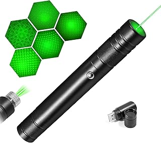 Laser Pointer High Power, Laser Pointer Indicator Light, Long Range Lazer Pointer for Hiking, USB Charge (Green)