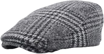 Flat Irish Herringbone Tweed Cabbie Hats for Men