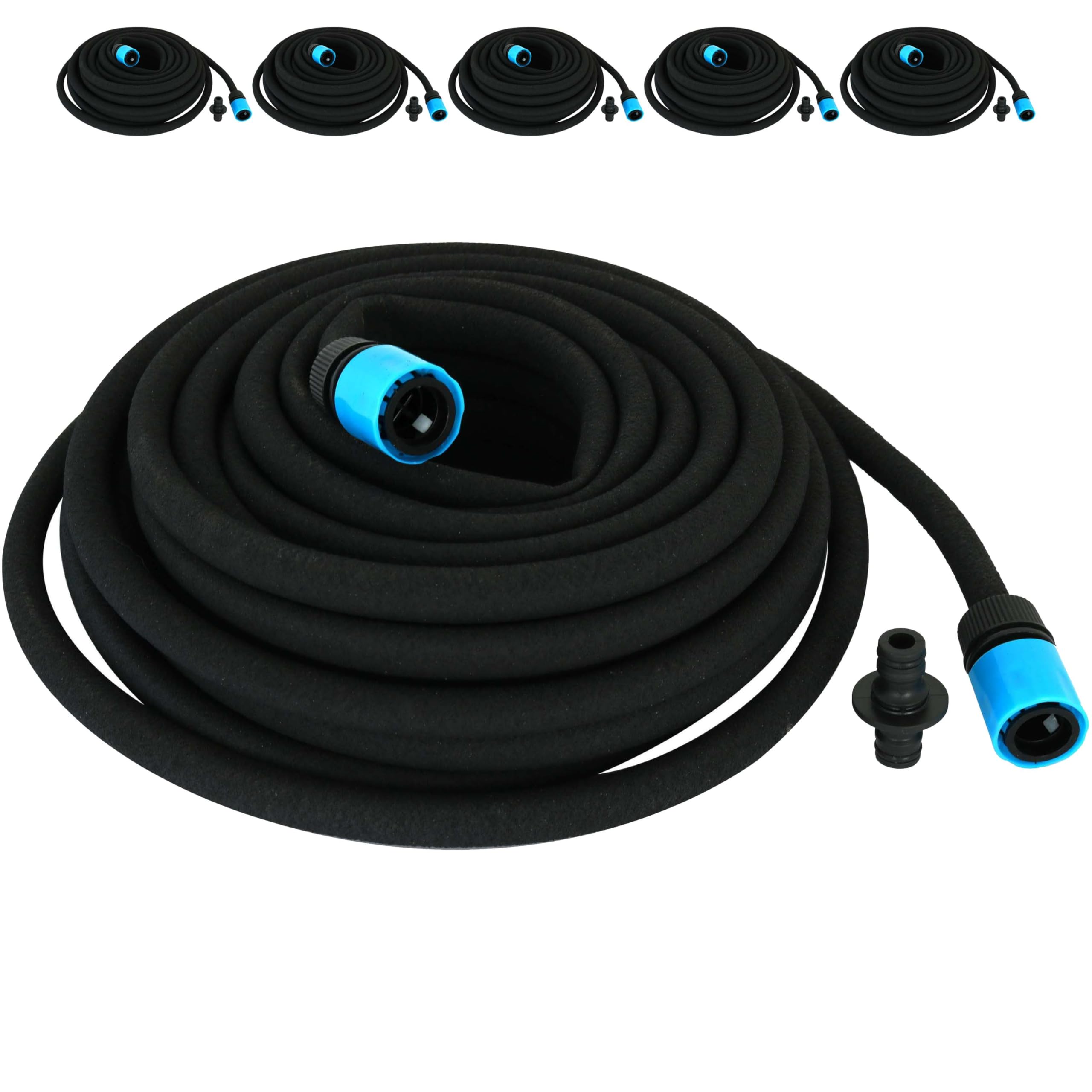 Perlschlauch 90 m Bewässerungsschlauch 6x15 m Tropfschlauch Garten Set | BURI Anschlussarmatur für Mikrobewässerung, wassersparend und kürzbar für Beete, Gewächshaus, Garten und Bewässerung