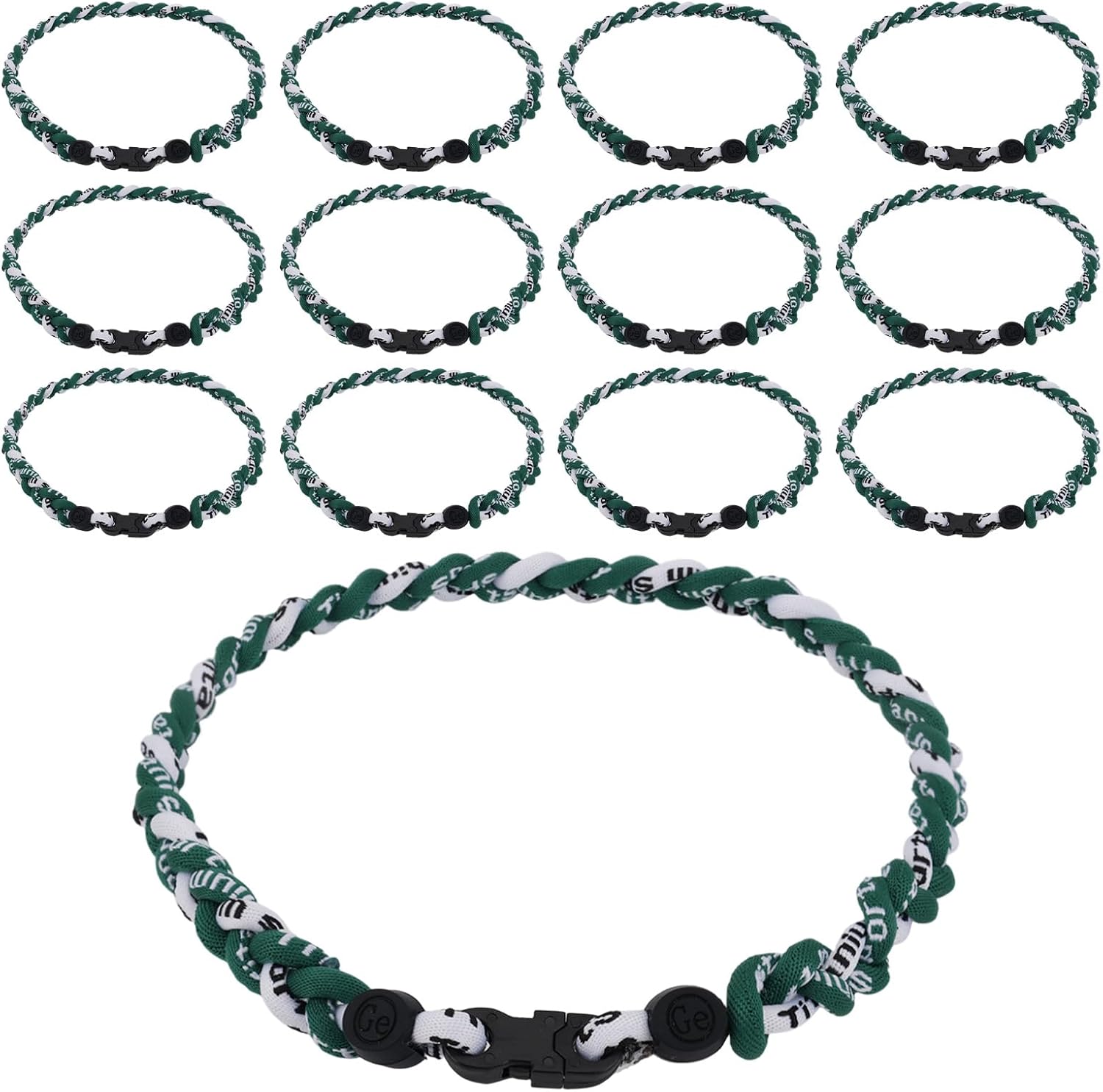 12pcs Baseball Necklace, Sports Necklaces Cool Braided Rope Baseball Team Gifts Jewelry for Men Softball Fans Players Party Favors