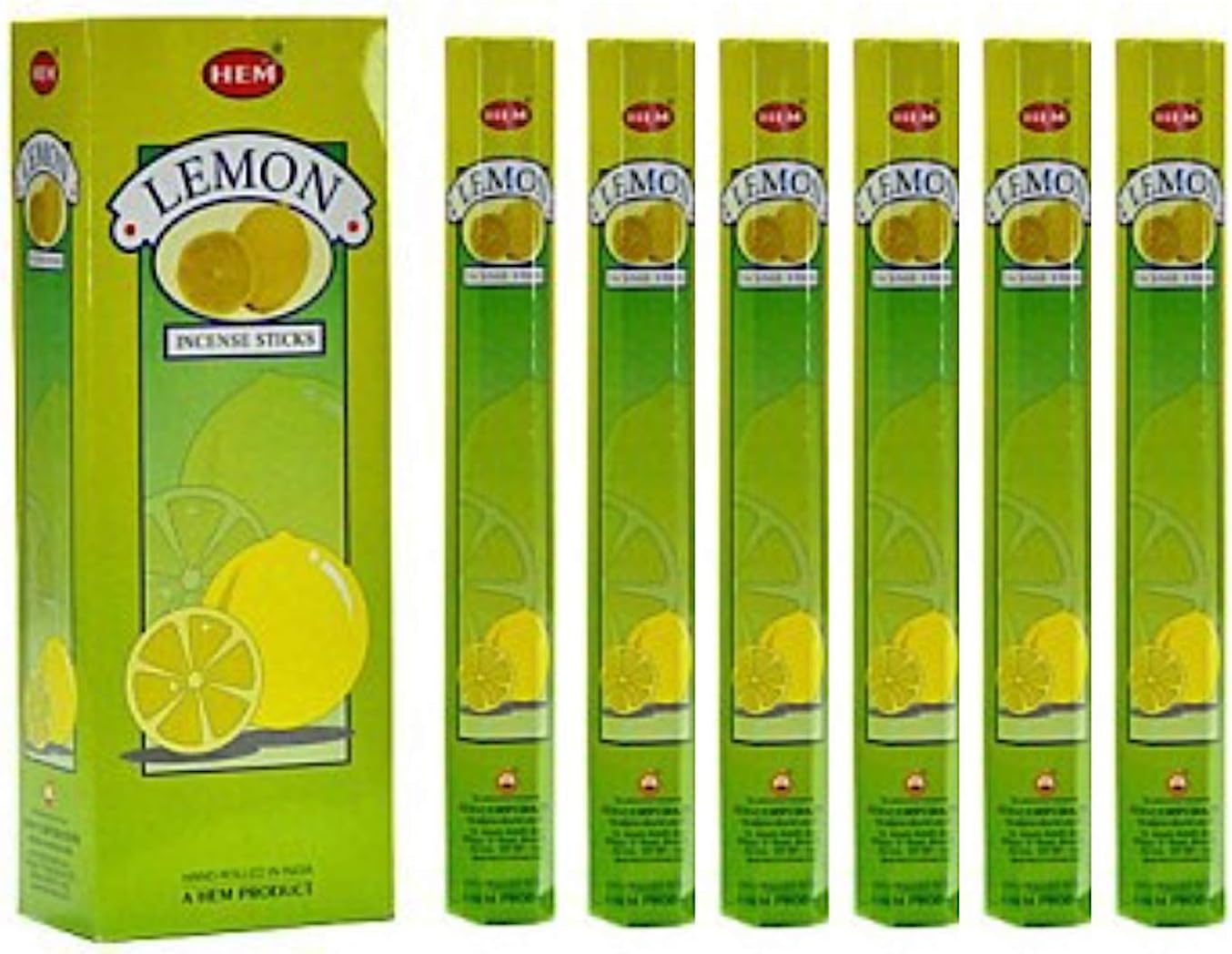 Lemon - Box of Six 20 Stick Tubes, 120 Sticks Total - Hem Incense