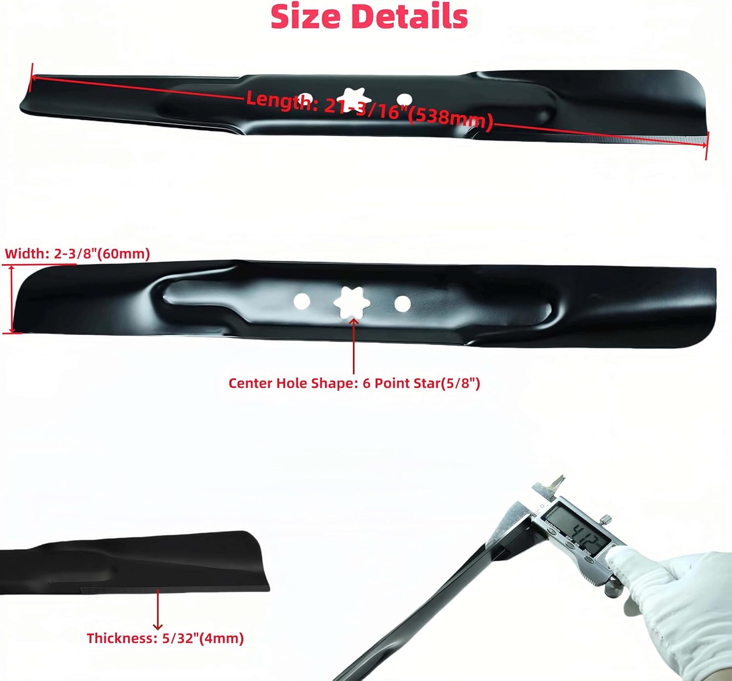 942-04308 42" Lawn Mower Blades for Cub Cadet 942-04308A 942-04308-X Craftsman T110 Troy Bilt Pony MTD Replaces 942-04312 942-04312A 942-0616 XT1 LT42 LTX1040