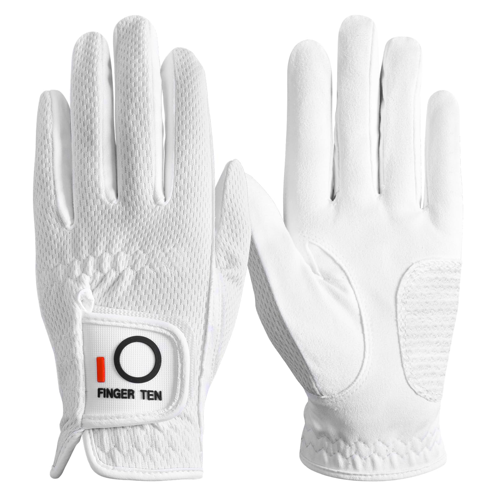 FINGER TEN Golf Gloves Women Left Hand Right Microfiber All Weather Grip Rain Hot Wet Value Pack