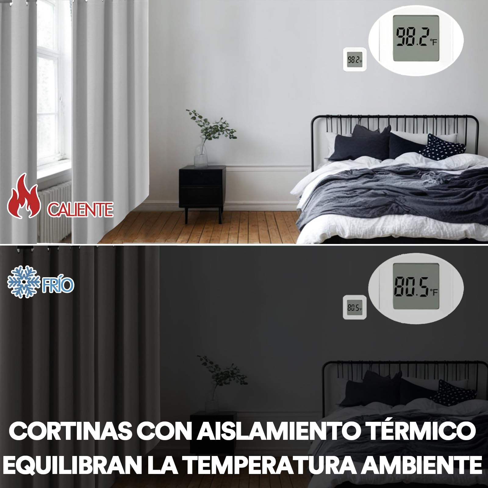 BellaHills Cortinas Opacas Cortas Salon Térmicas Aislantes Frío y Calor 140x175cm Natural Cortinas Moderna con Ojales para Dormitorio Habitacion Blackout Curtains 2 Piezas