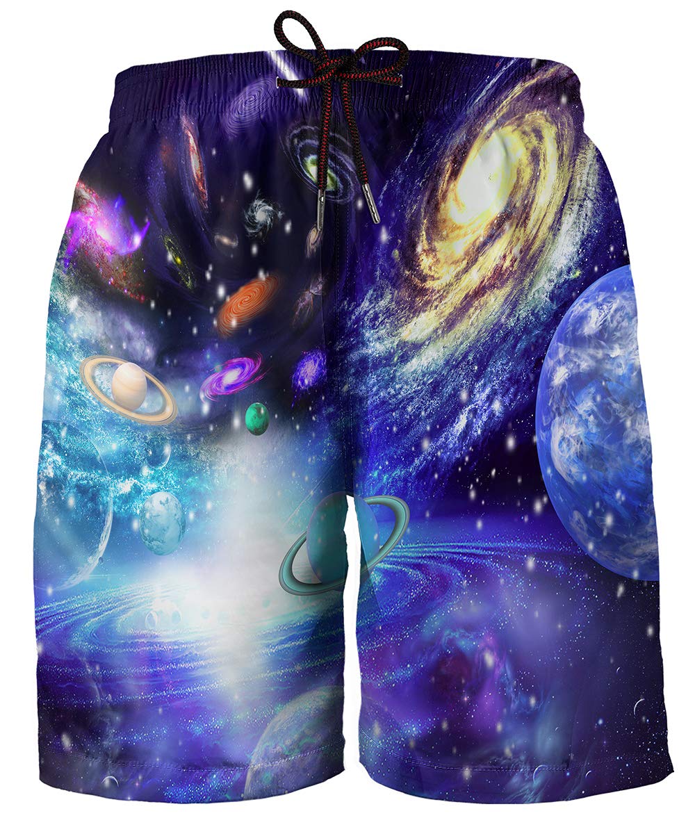 Hgvoetty 3D Printed Shorts for Men Cool Casual Swim Trunks Colorful Beach Board Shorts with Pockets, Style5, Small