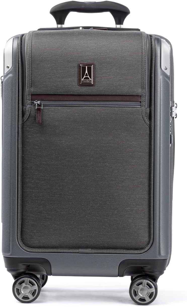 Platinum Elite Hardside Expandable Spinner Wheel Luggage TSA Lock Hard Shell Polycarbonate Suitcase, Vintage Grey, Carry-on with Laptop Pocket 21-Inch, Platinum Elite Hardside Expandable