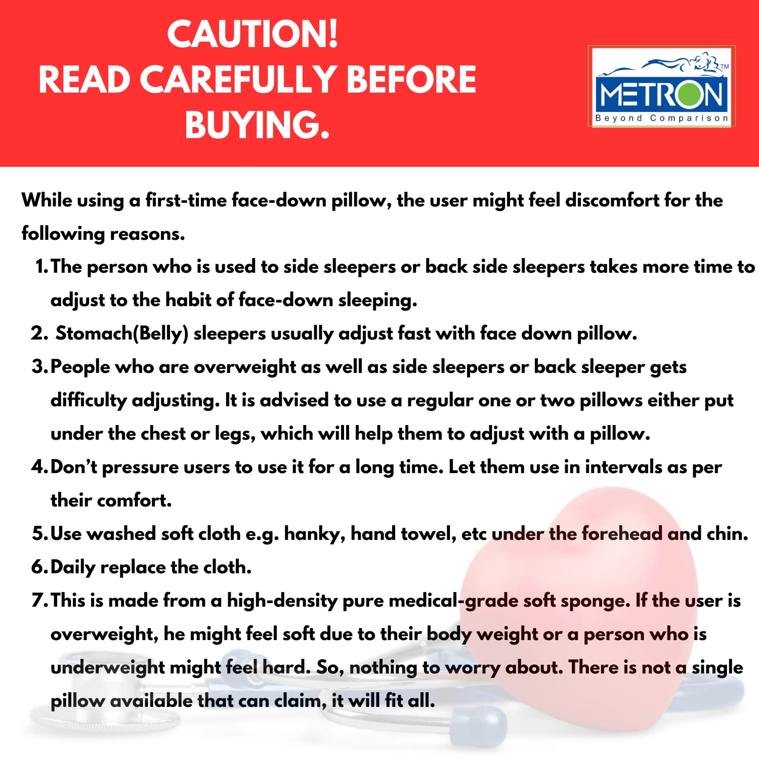 METRON Face Down Pillow For Sleeping Lying Face Down For Massage Post Surgery Or Reduce Pressure&Corrects Spine Position|Flat Side For Men&Cut Designed Side For Women|Light Grey Color,Foam,Medium METRON Face Down Pillow For Sleeping Lying Face Down For Massage Post Surgery Or Reduce Pressure&Corrects Spine Position|Flat Side For Men&Cut Designed Side For Women|Light Grey Color,Foam,Medium