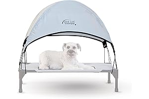 K&H Experience Elevated Dog Cot with Canopy Sun Umbrella