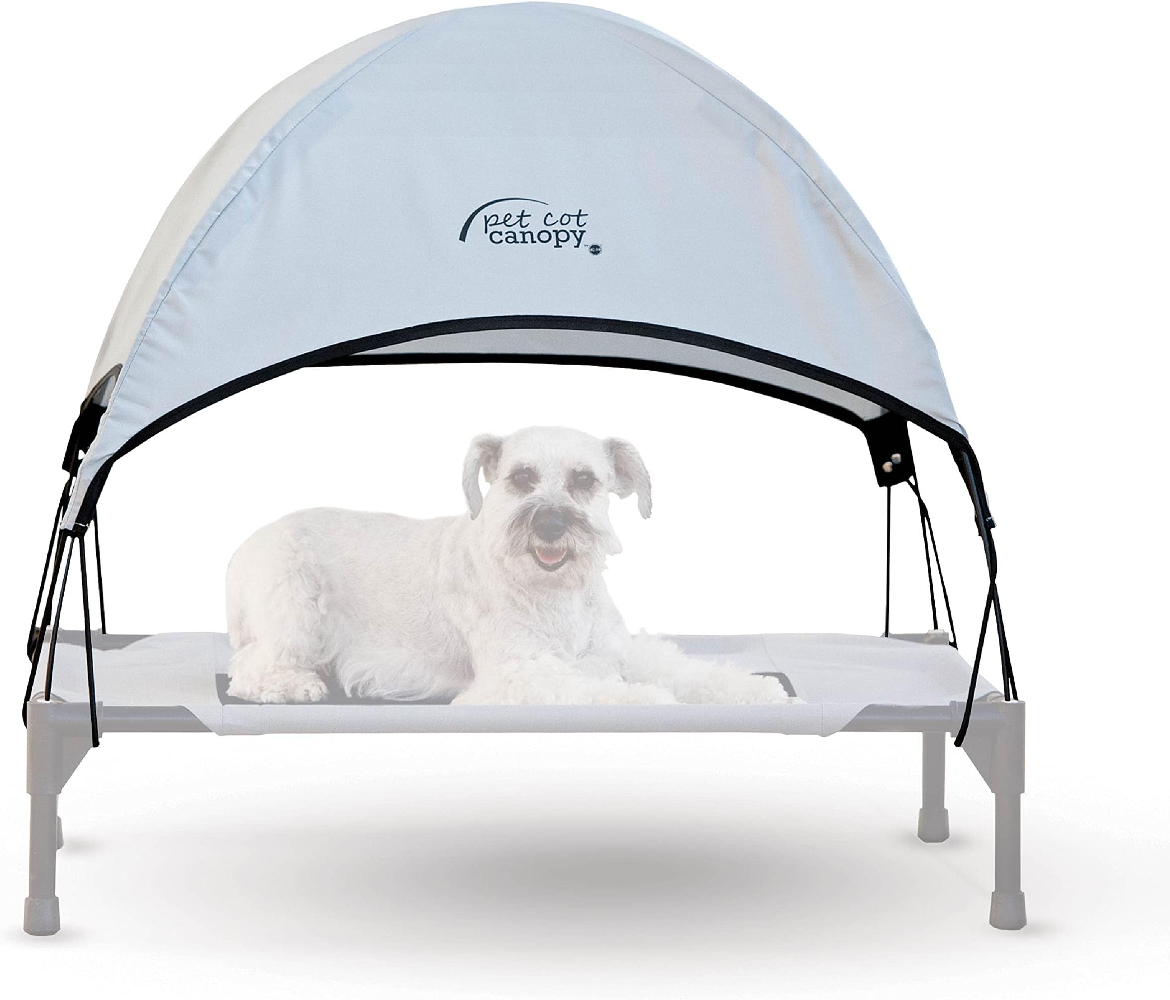Pet Products Pet Cot Shade Canopy for Elevated Outside Dog Beds, Dog Sun Umbrella Canopy for Dog Cots (Cots Sold Separately), Gray, Medium 32 X 25 Inches