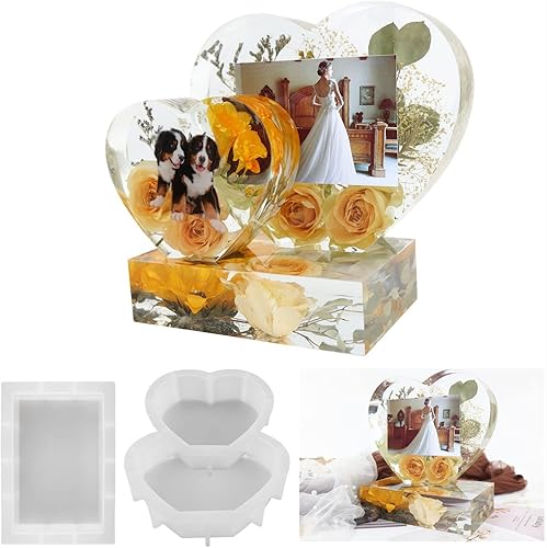 Moldes de silicona en forma de corazón, marco de fotos de corazón, bandeja rectangular, moldes de resina epoxi profunda, manualidades, decoración de disponible en Yaxa Venezuela
