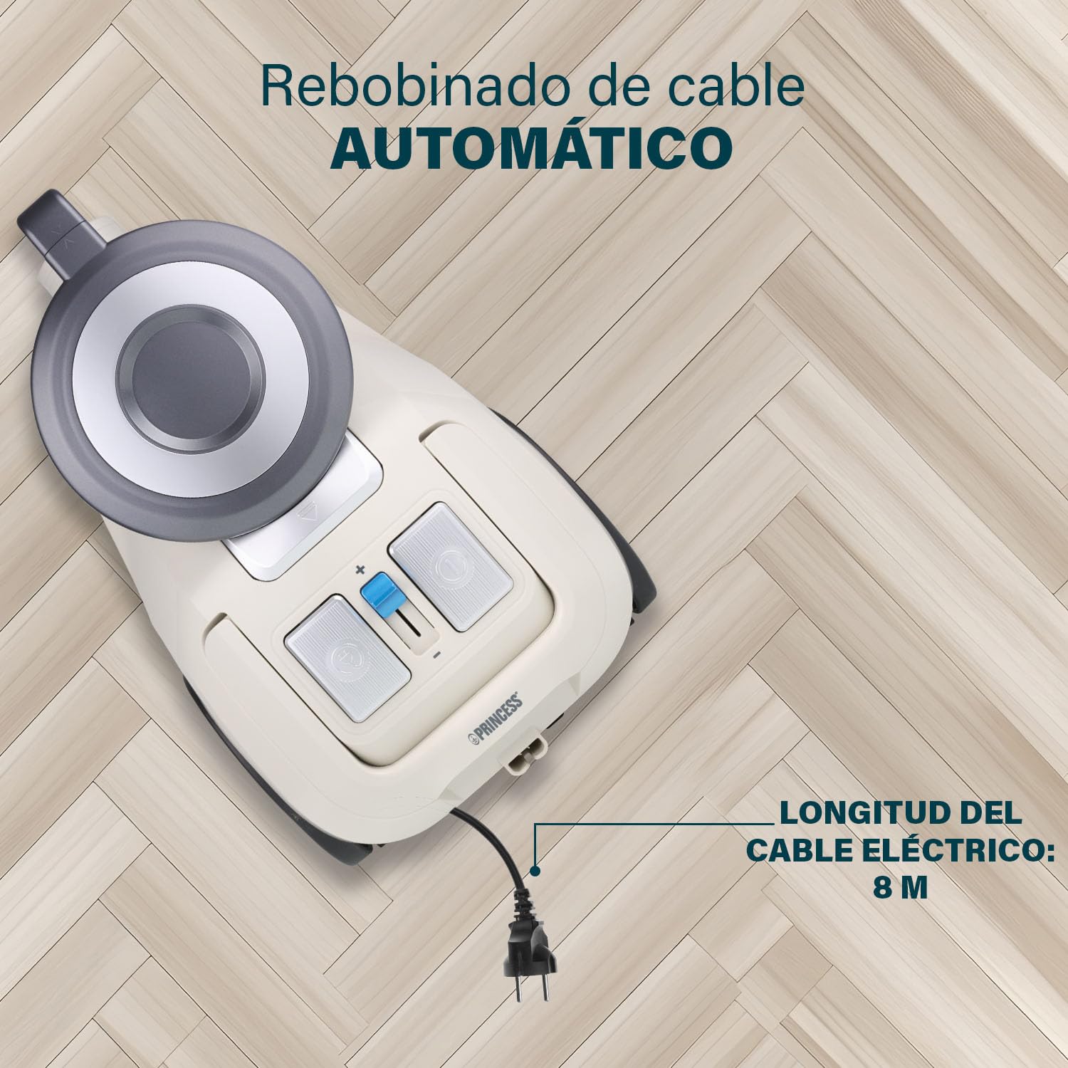 Princess Cyclone Storm Aspirador sin bolsa, 4 litros de capacidad, motor de 700 W con tecnología multiciclón, 8 m de cable, filtro HEPA, cepillo combinado para alfombras y suelos duros, 335080