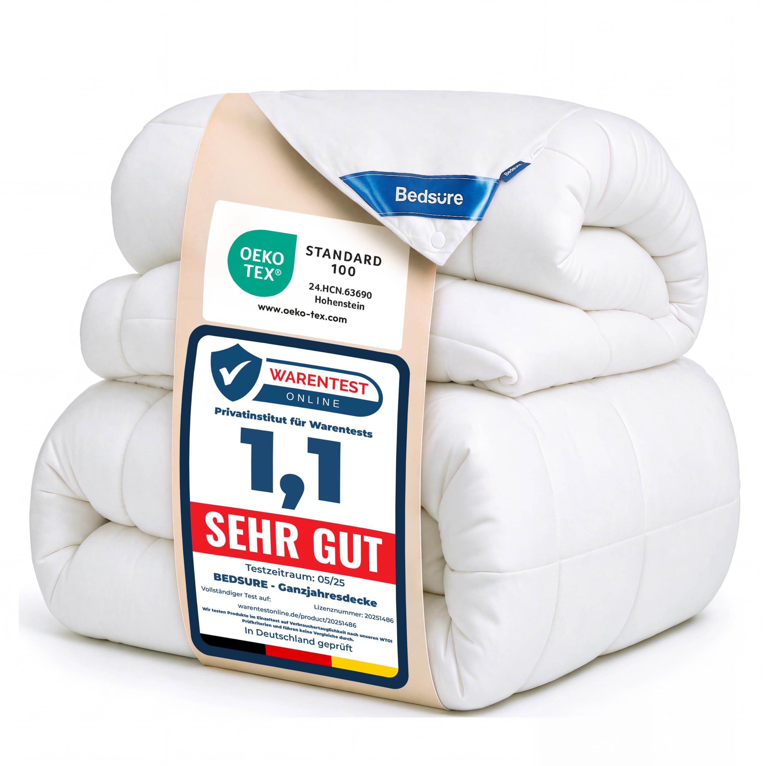 BEDSURE Bettdecke 200x200 cm Winterdecke 450gsm - 4 Jahreszeiten 2 teilig