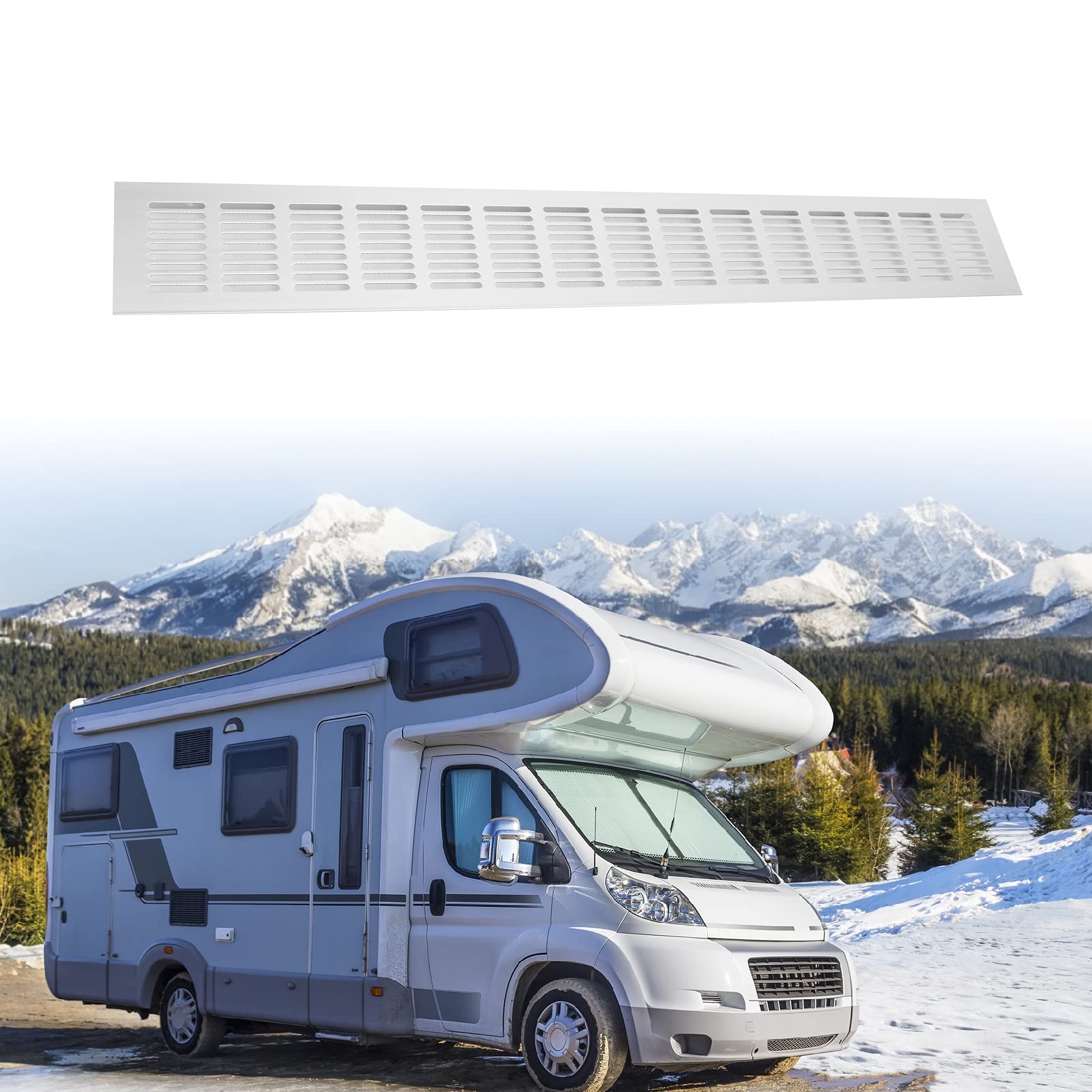 aqxreight Griglia a Feritoie, Flusso D'aria 600x80 Mm Piastre di Ventilazione Persiane Griglia a Feritoie in Lega di Alluminio per Armadi