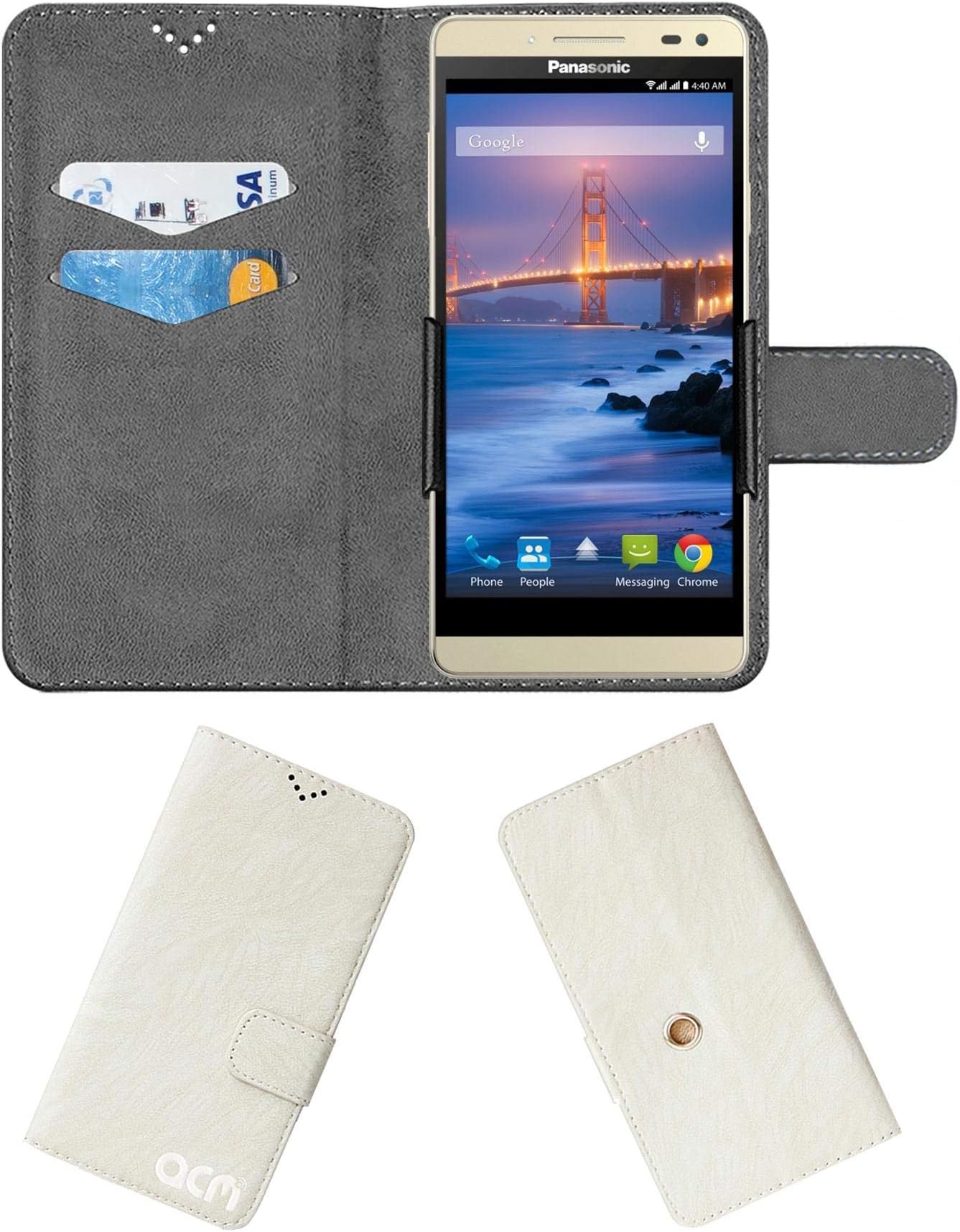 Rotating Clip Flip Case Compatible with Panasonic Eluga I2 Mobile Cover Stand Cream White