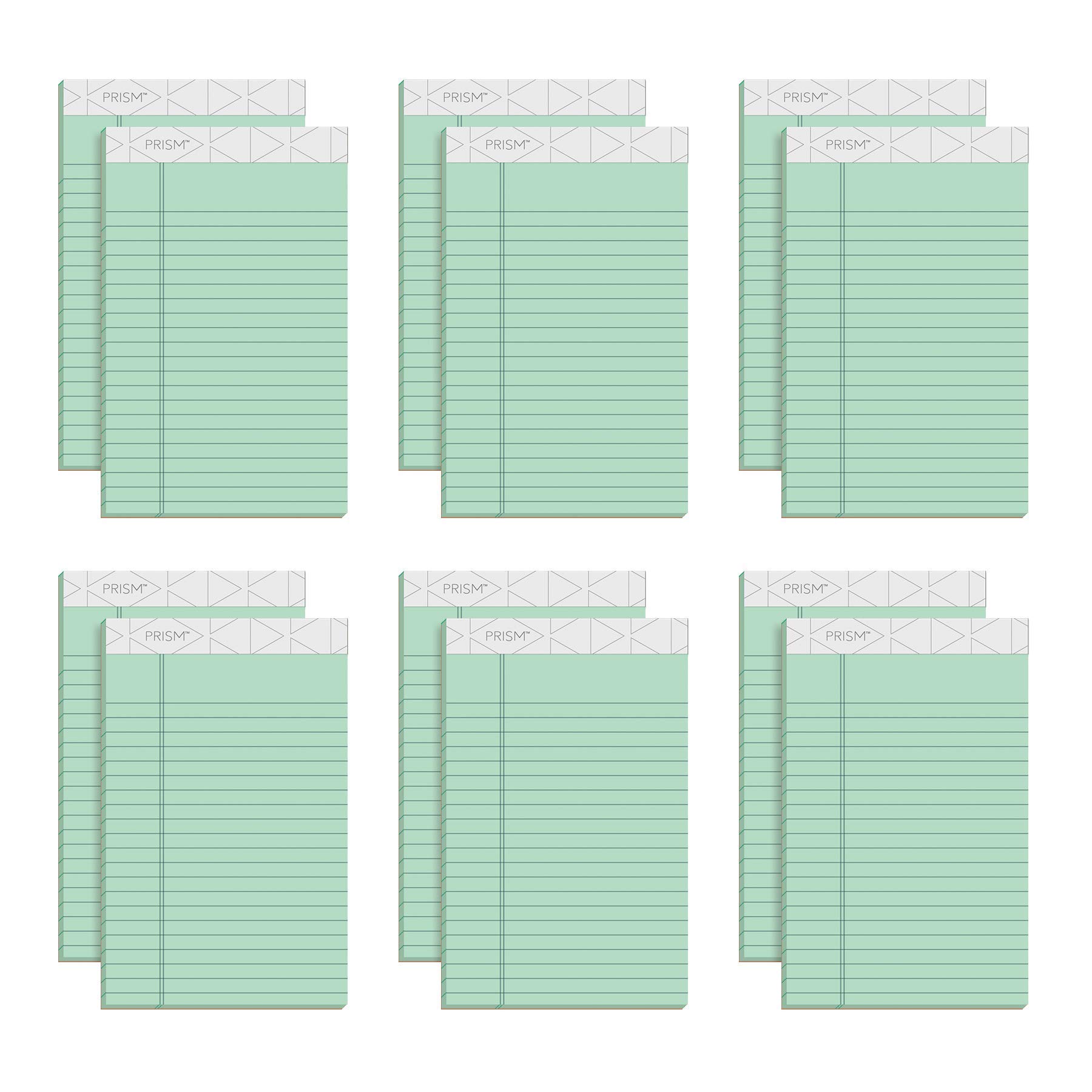 Tops Prism Plus 100% recyceltem Legal Pad, 12,7 x 20,3 cm, perforiert, Grün, schmal, Rule, 50 Blatt pro Block, 12 Pads pro Pack (63090)
