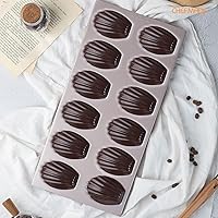 Vista 4 de CHEFMADE Molde Madeleine, molde para pastel, 12 cavidades, antiadherente, ovalado, concha Madeline, juego de utensilios para hornear para el horno