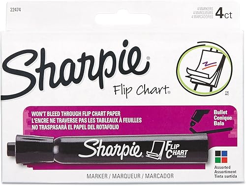Sharpie 22474 Rotafolios Rotafolios Punta Bala Cuatro Colores 4/Set