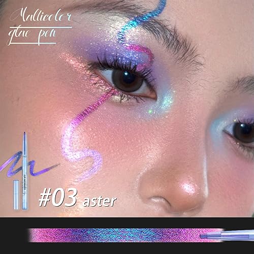 Multichrome Eyeliner Gel Pencil,Waterproof Long-Lasting Vegan Cruelty Free Eye Liner,Shifting Colors Eyeliner Pen (EL-03)(EL-02)