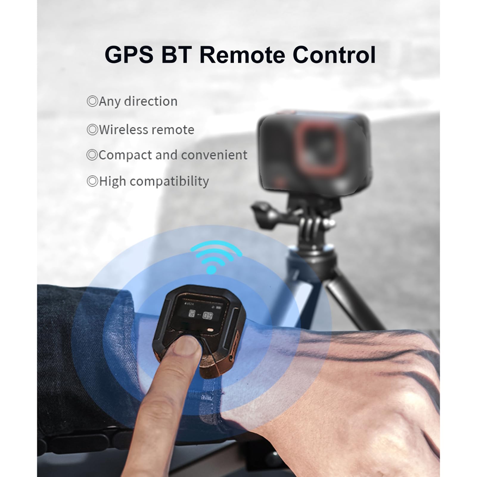 Annadue Pilot Zdalnego Sterowania GPS, Bezprzewodowy Pilot do Kamery z Paskiem na Nadgarstek, Zasięg 82 Stóp, do Kamer 360° Insta X5 X4 X3 Go 3S ONE X2