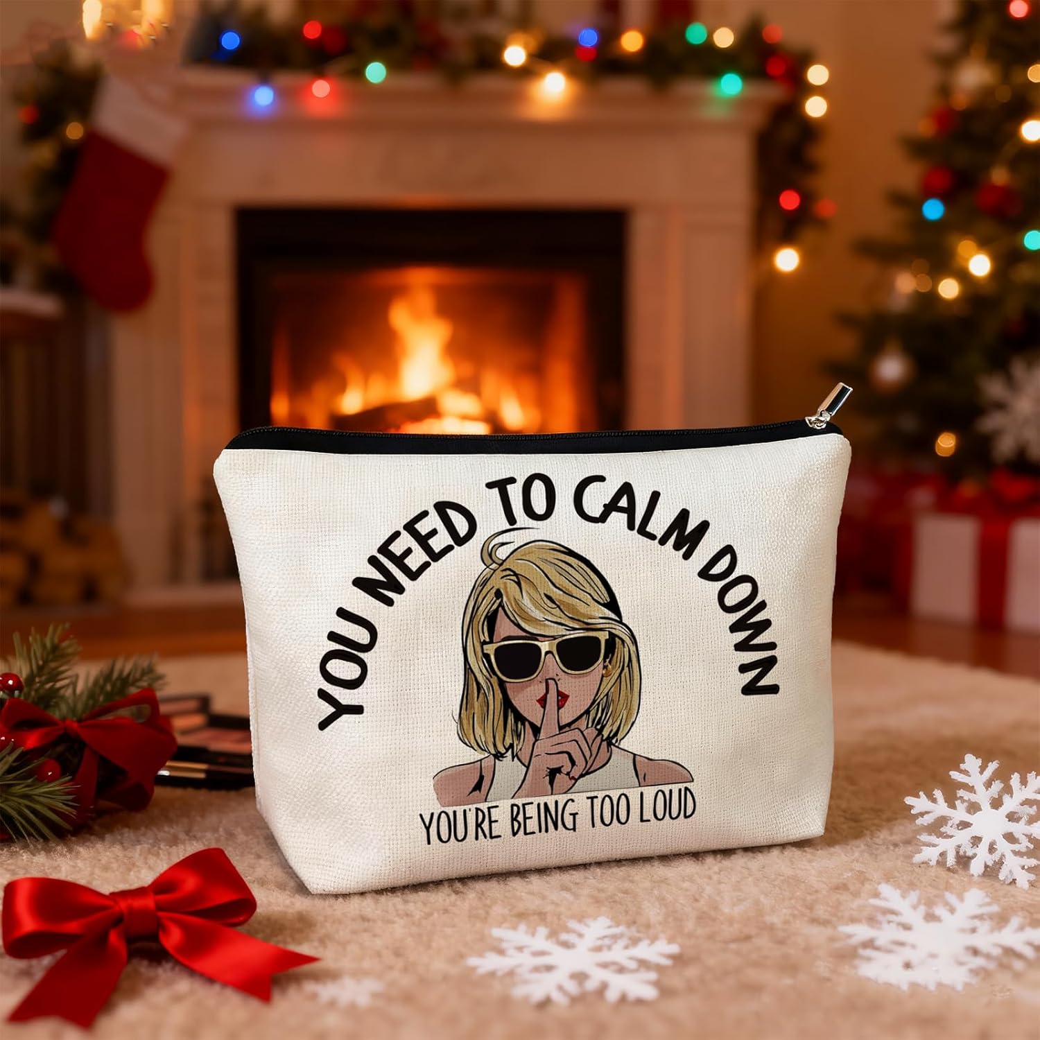 Inspired Makeup Bag for Women You Need to Calm Down Album Cosmetic Pouch with Zipper Music Lover Gift for Sister Best Friend Graduation Birthday Friendship Gifts for Women - Image 8