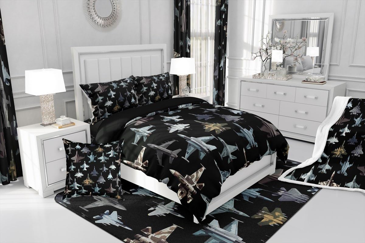 Homewish Modern Airplane Duvet Cover King - Image 4