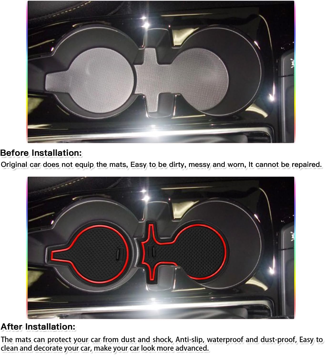SKTU 2024 2025 2026 Chevy Trax Door Slot Mat for 2024 2025 2026 Chevrolet Trax (LS,1RS,LT,2RS,ACTIV) 14PCS Fit 2024 20256 2026 Chevy Trax Accessories Door Compartment Cup Center Console Liners (Red)