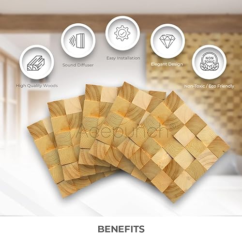 Miniatura 6 de 6 Finlandia - Panel decorativo de pared 3D de madera para el hogar, aislamiento acústico, aislamiento acústico, aislamiento acústico, sala de