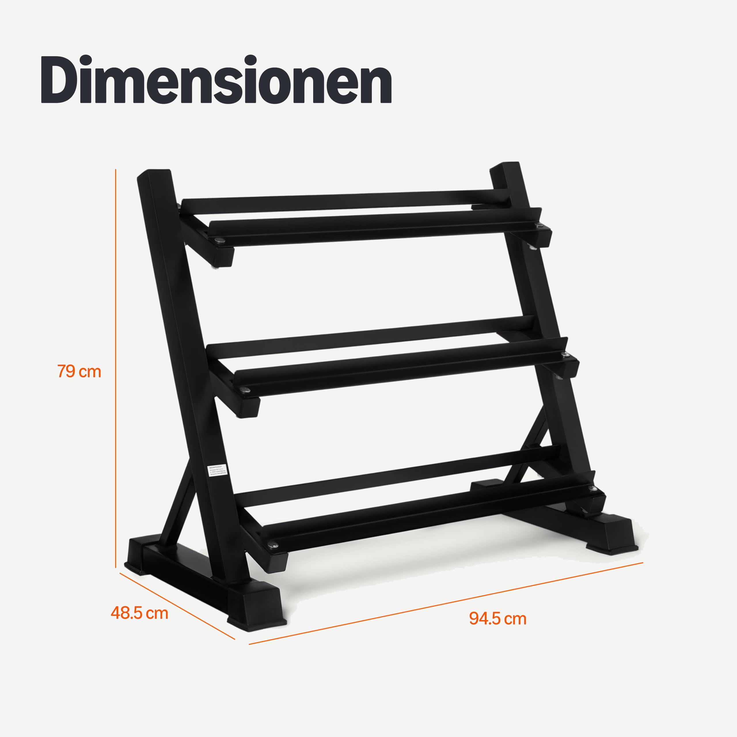 Amazon Basics – Hantelständer, 3-stöckig, verstellbar, nur Ständer, schwarz