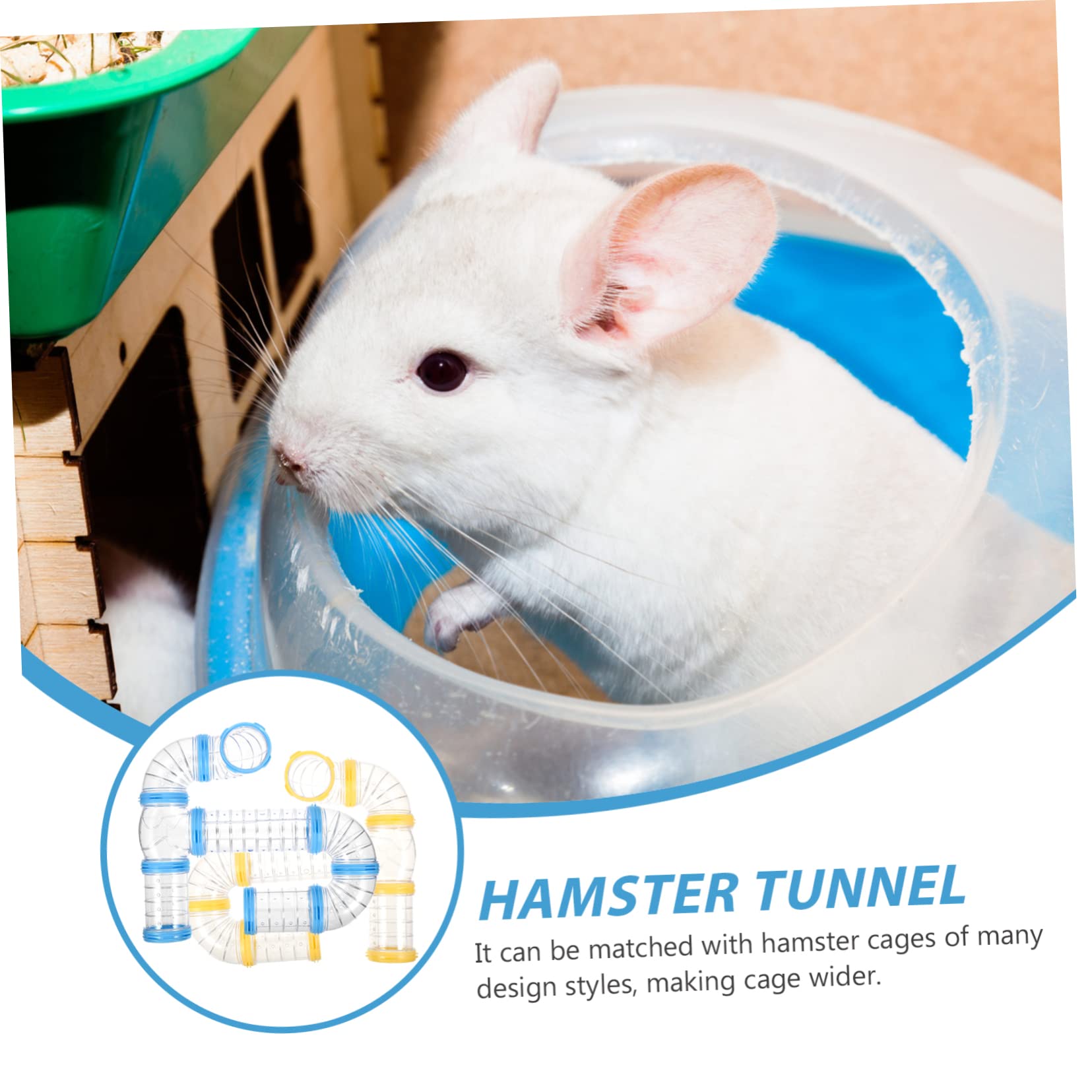 VANZACK Hamstertunnel Außen Selbstgemacht Verbindungstunnel aus Robustem Transparentem Kunststoff für Hamsterkäfig Zubehör Spielplatz Kleintiere