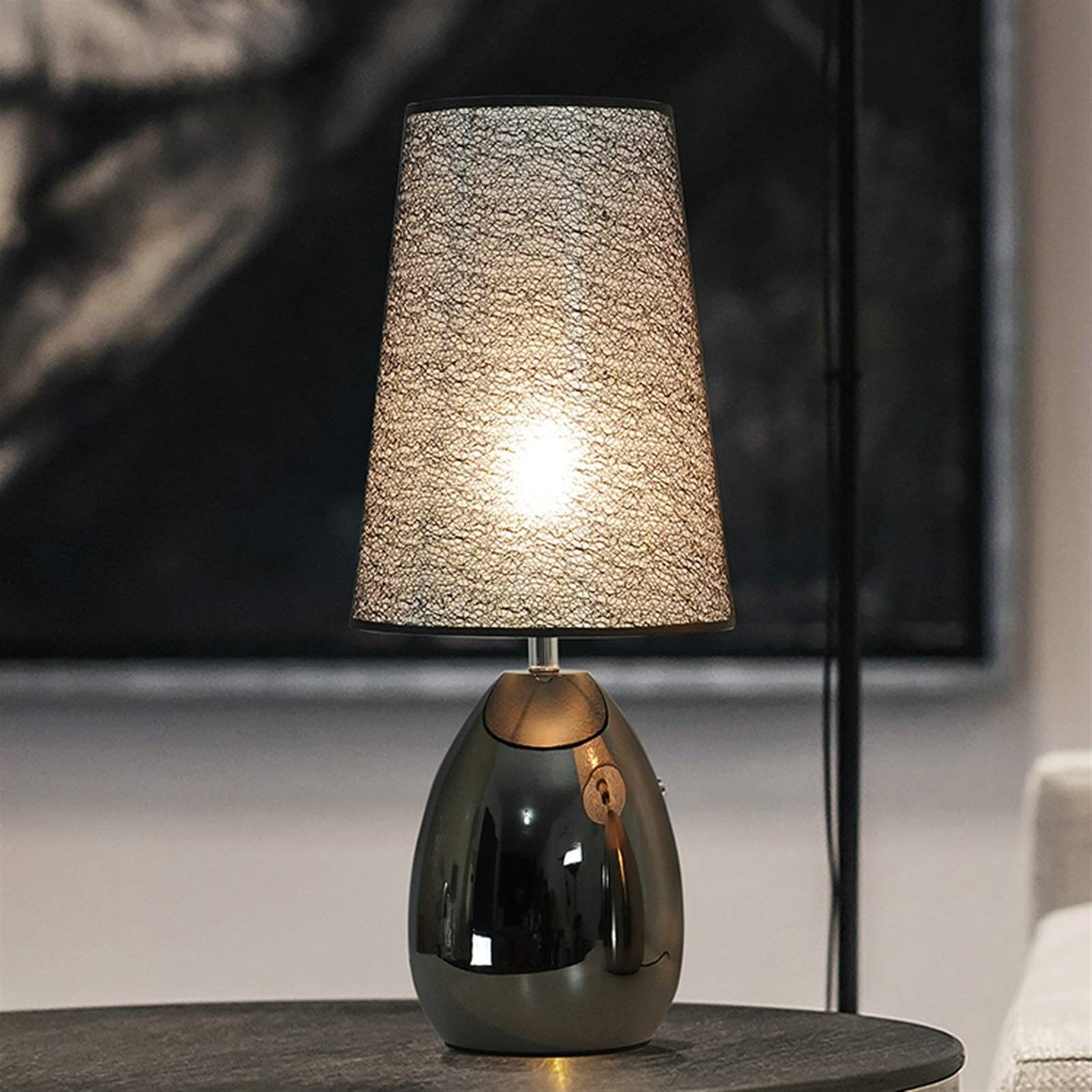Lámpara de Escritorio LED Lámparas de Mesa Lámparas de mesita de Noche, pequeñas lámparas de Escritorio para Dormitorio, Sala de Estar con Base de Metal y lámpara de Tela Lámpara de Mesa Lámpara de