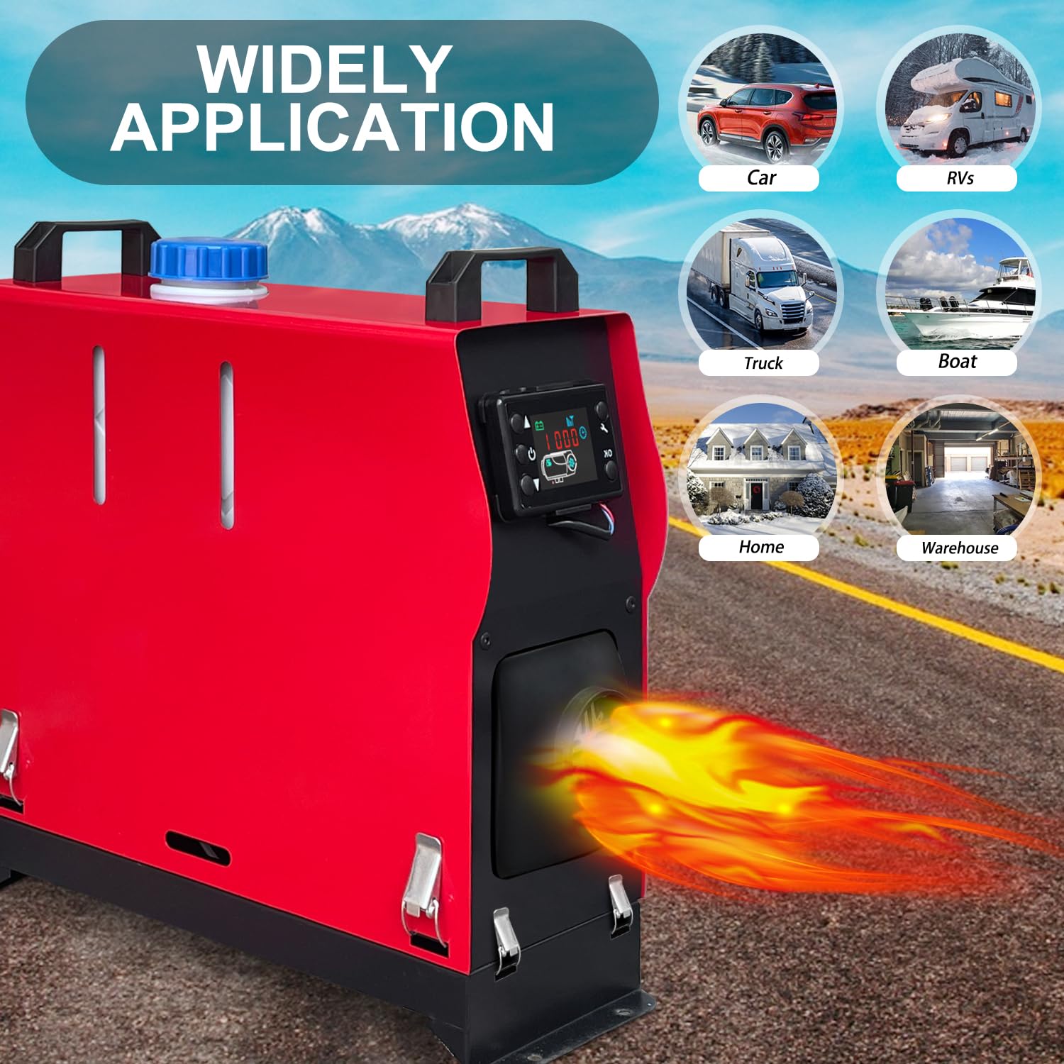 12V 5-8kW Dieselheizung Standheizung, Luftheizung Air Diesel mit LCD-Anzeige & Fernbedienung & Bluetooth-APP, Standheizung Lufterhitzer fur Auto, Wohnmobil, Boote, RV, LKW(07R-5KW-All in one)