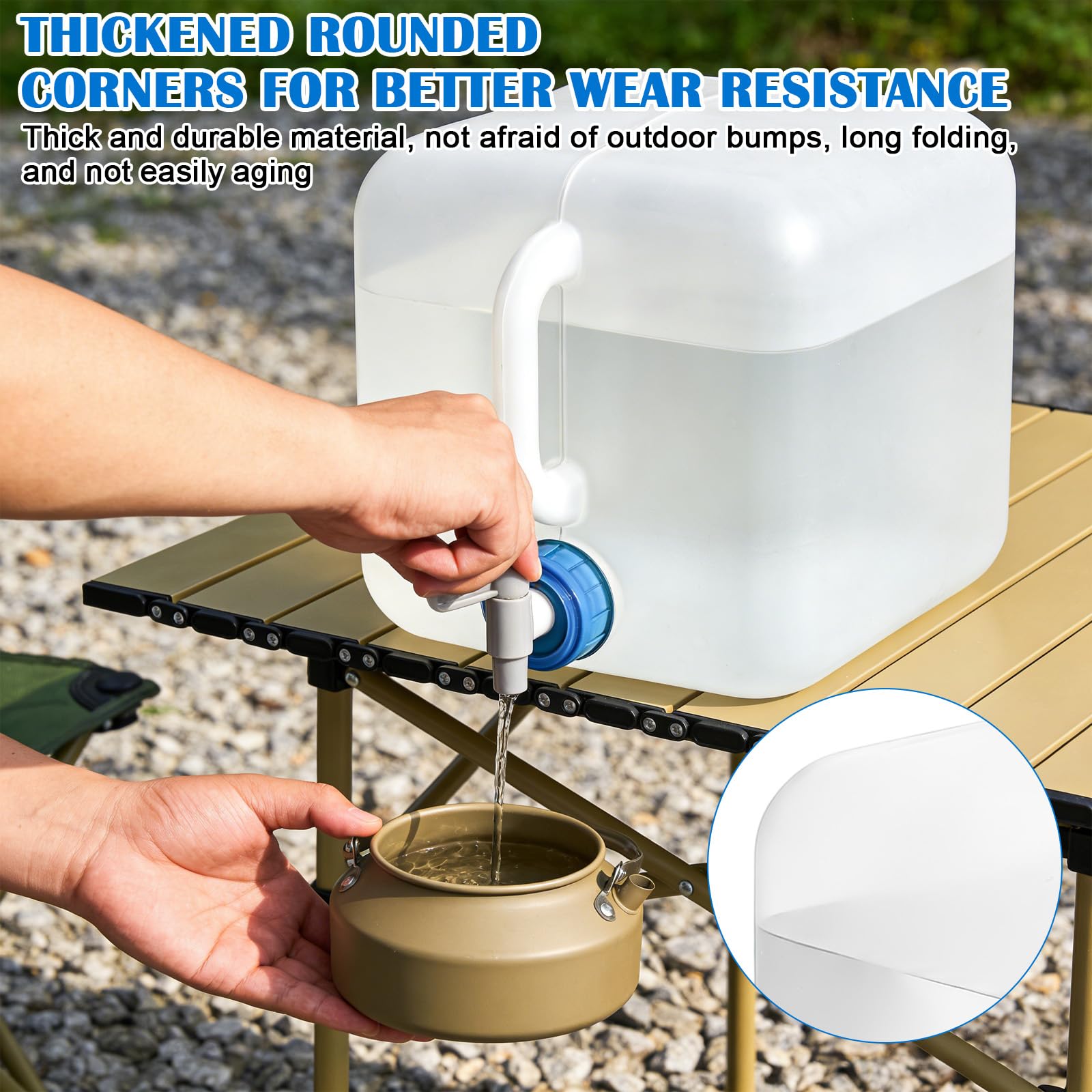 Aicharynic Ensemble de 3 bidons d'eau Pliables avec Robinet, réservoir d'eau de 10 L en PE sans BPA, poignée de Transport, Joint étanche, idéal pour Le Camping et la randonnée